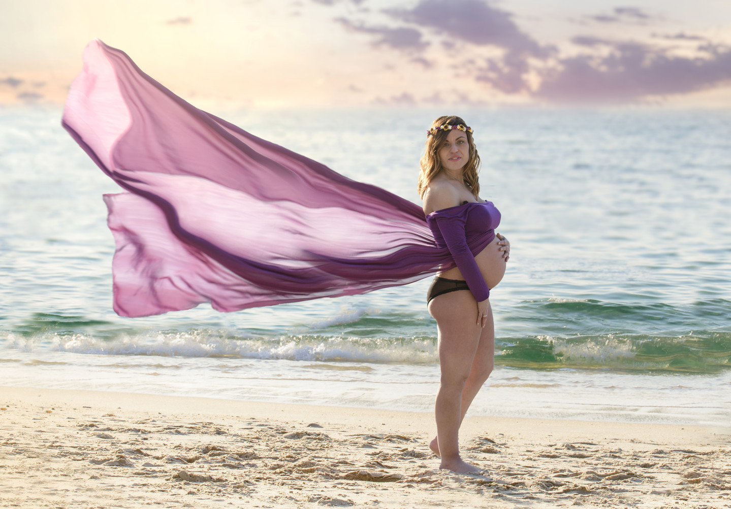 maternidad con vestido al vuelo